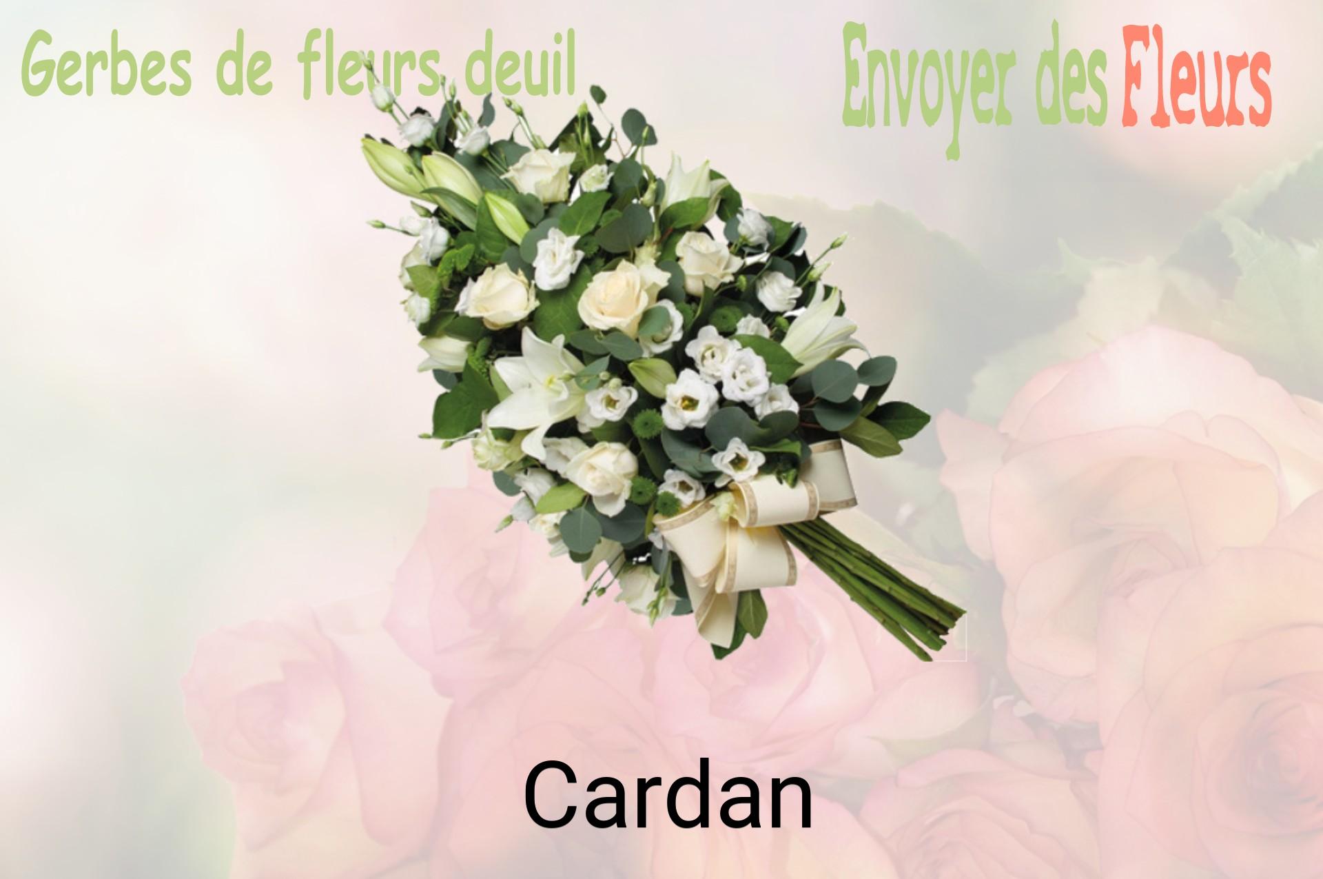 Gerbe de fleurs de deuil livrée à Cardan